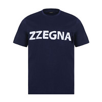 Z ZEGNA 杰尼亚 奢侈品 19新款 男士海军蓝海绵徽标棉质圆领短袖T恤 VR372 ZZ630M 6M2 XL码