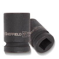 钢盾 SHEFFIELD  S123213 1/2''系列六角风动套筒13mm 气动套头汽修工具套筒头 六角风炮套筒