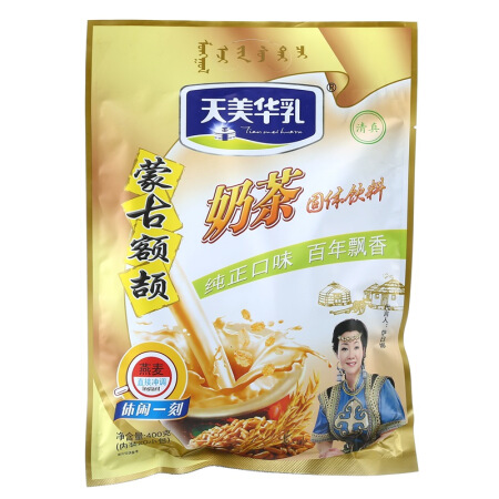 天美华乳 固体饮料 蒙古额颉奶茶粉 燕麦味400g