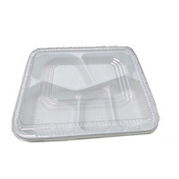 赛拓（SANTO）010100086塑料30*20mm塑料一次性饭盒透明款2大格3小格500个订制品