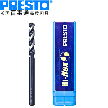 百事通（PRESTO）进口高速钢不锈钢用钻头直柄麻花钻咀（直径:7.0mm 刃长:45.0mm 全长:109mm）