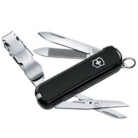 维氏（VICTORINOX）瑞士军刀 理容伴侣65mm(8种功能)多功能刀小折叠刀指甲钳剪指甲锉指甲刀 0.6463.3黑色