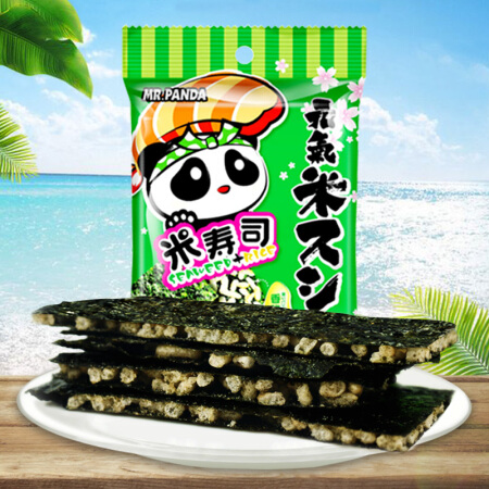熊猫先生泰国进口米寿司咸味脆米夹心海苔脆片5g*4