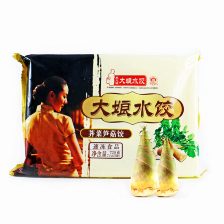 吴大娘 大娘水饺手工捏制荠菜笋菇水饺36只 720g 早餐夜宵速冻饺子