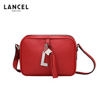 LANCEL 兰姿 NINE 单肩斜挎包 牛皮革 A09828IRTU 红色 迷你