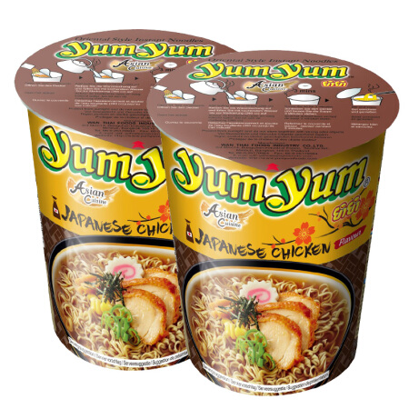 泰国进口 养养牌（yumyum）鸡味日式豉油汤面（组合装）70g*2杯 方便面