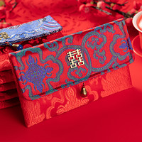 唐绣（TONSILK）结婚庆万元布艺创意红包袋新年春节利是封个性压岁红包封C019-2富贵蓝