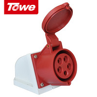 同为（TOWE）32A工业连接器明装航空插座插头机房PDU工业插座5芯母头