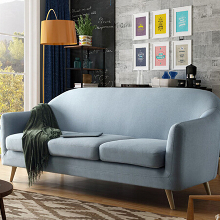 驰界（chijie）简约小户型布艺三人沙发现代休闲多功能沙发