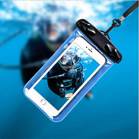 戈顿 手机防水袋防水套 6寸内 17厘米内 游泳包防水包潜水套 男女触屏水下拍照手机套 蓝色标准款