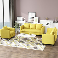 杜沃 沙发 北欧客厅家具 布艺沙发 北欧小户型三人位沙发 可拆洗组合沙发 1.82米+1.58米+单人位  黄色