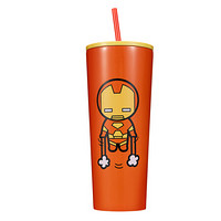 名创优品（MINISO）联名 Marvel 漫威卡通系列钢铁侠 塑料杯不锈钢便携随手杯 夏季水杯冰杯750ml