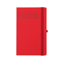 Cre8手账本2019记事本随身笔记本点阵内页摘记本绑带笔记本 120张 红色