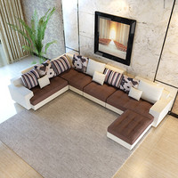 杜沃 沙发 布艺沙发 大小户型组合三人沙发客厅家具北欧现代简约沙发  H11沙发 咖啡色