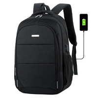 云动力双肩包电脑包15.6英寸 男士商务防水笔记本背包充电旅行休闲包YB-300S 黑色