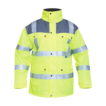 博迪嘉 高可视警示雨衣 防风防雨两色相拼外套 荧光黄色 CN001 L