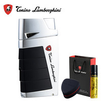 Tonino Lamborghini 德尼露·兰博基尼打火机电子充气打火机蓝焰直冲防风打火机生日节日礼物TTR018010银色