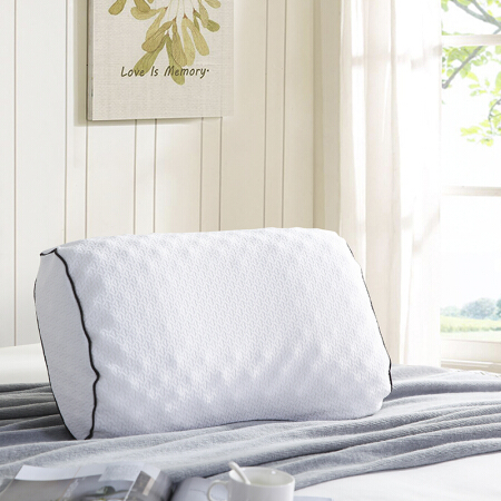 迎馨 枕头家纺 释压按摩乳胶枕头白色单只装针织枕芯 56*36cm 单只装
