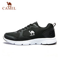 CAMEL 駱駝 運動鞋男女情侶款休閑透氣跑步鞋慢跑鞋 CSS221L0033 黑色 41