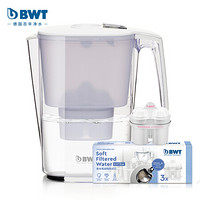 倍世（BWT）净水器 家用滤水壶 净水壶 过滤壶 思镁系列 Slim 3.6L 典雅白 去水垢加强版 1壶4芯装