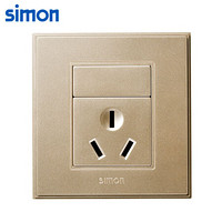 西蒙(SIMON) 开关插座面板 56C系列 16A三孔空调浴霸插座 86型面板 香槟金色  V51681-02