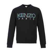KENZO 高田贤三 男士黑色LOGO图案棉质圆领卫衣运动衫 F86 5SW000 4MD 99 M码
