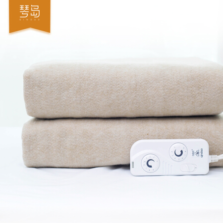 琴岛电热毯双人 加厚双温双控安全调温电褥子  温度保护电热垫床褥加热毯子 长1.8米 宽1.5米  驼色