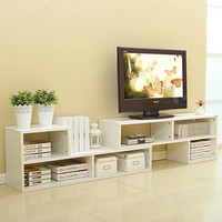 美达斯 电视柜 贝克L型伸缩组合电视柜地柜 现代简约小户型客厅储物柜子 白色 11054