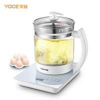 优益（Yoice）养生壶 煮茶器煮茶壶电水壶热水壶烧水壶电热水壶玻璃花茶壶黑茶 Y-YSH3 1.5L