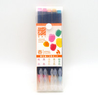 日本雅佳 AKASHIYA 奈良笔匠水彩颜料手绘水墨画彩色毛笔 软笔 绘画笔5色套装 春 CA200-5VA JH-21