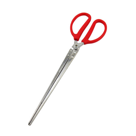 乐往 赶海夹子钳子螃蟹黄鳝钳黄鳝夹不锈钢泥鳅钳控鱼器捕鱼工具长38cm直口木炭夹子烧火夹捡垃圾夹子