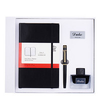 公爵（DUKE）DK100精英套装 钢笔/铱金笔/礼品自用佳品礼盒套装牛津笔记本（黑色笔记本）黑色钢笔套装