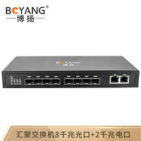 博扬（BOYANG）BY-SWG2-10082P 汇聚交换机8千兆光口+2千兆电口 LC/SFP接口 220V转5V3A的电源外置电源 1台