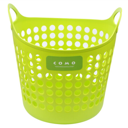 INOMATA COMO系列进口杂物框脏衣篓收纳篮玩具收纳筐洗衣篮 绿色 大号