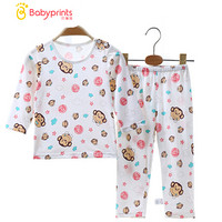 Babyprints 贝瑞加Babyprints婴儿衣服新生儿内衣宝宝家居服睡衣春秋季肩扣套装纯棉66