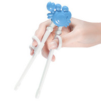 小哈伦婴幼儿学习筷子 防滑筷 婴儿训练宝宝学吃饭练习筷 训练筷餐具 水波蓝