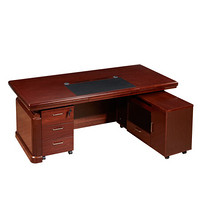 盛世凯美 大班台 经理桌 主管桌 油漆实木贴皮办公桌 2.4M含侧柜