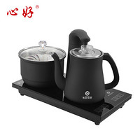 心好（xinhao）智能恒温全自动上水电热水壶 316不锈钢双层防烫烧水壶 茶具电茶炉XH-SH104 0.8L电水壶黑色