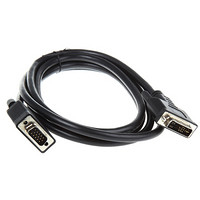 RS Pro欧时 2m 黑色 DVI-A至VGA 公至公 DVI VGA 视频电缆组件 PVC