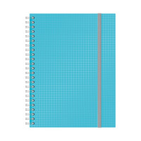 富美高（FolderMate）A5/70张趣味方格笔记本子双线圈可撕日记手账本记事本 蓝色42068