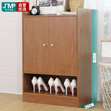 家乐铭品 鞋柜 鞋架大容量多功能0.9M加高加固多层防尘玄关储物柜双门隔断柜门口收纳现代简约木鞋柜 X174-TM
