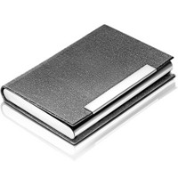 优和（UHOO） 6606 商务名片夹 银灰色 甲骨纹皮 1个/盒 大容量名片盒