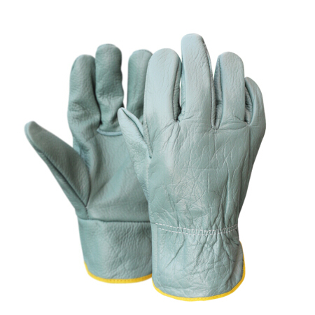 谋福 9418全牛皮电焊手套 电焊防护手套 焊工手套 焊接手套 劳保手套（牛皮电焊手套 浅色（3双装））