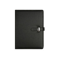晨好（ch）皮面活页本 笔记本子可换替芯软皮插口带插笔记事本 B5-黑色