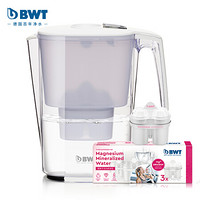 倍世（BWT）净水器 家用滤水壶 净水壶 过滤壶 思镁系列 Slim 3.6L  典雅白 镁离子活力款 1壶4芯装