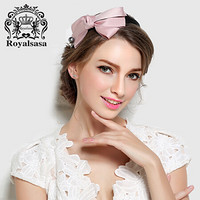 皇家莎莎（Royalsasa）头饰发饰品布艺仿水晶压发宽发箍时尚头箍粉色