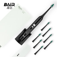 拜尔 BAIR 电动牙刷成人   智能声波震动充电式软毛X6 黑色（主机+8个刷头）