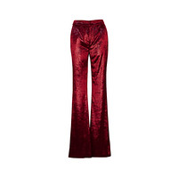 HELEN LEE 设计师品牌  丝绒喇叭裤 红色 红色 L