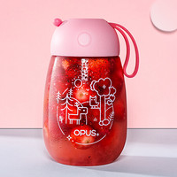 OPUS小QTritan塑料杯女学生迷你便携随手杯韩版清新可爱创意杯子儿童运动水杯400ML 蜜桃粉