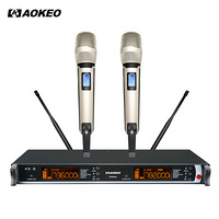 AOKEO SKM9000 专业U段无线话筒一拖二麦克风 家庭ktv手持咪家用无线音响话筒